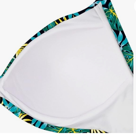 Eomenie‎ Floral Swimsuit Tummy Control Cutout High Waisted sz L NWOT - Picture 4 of 8